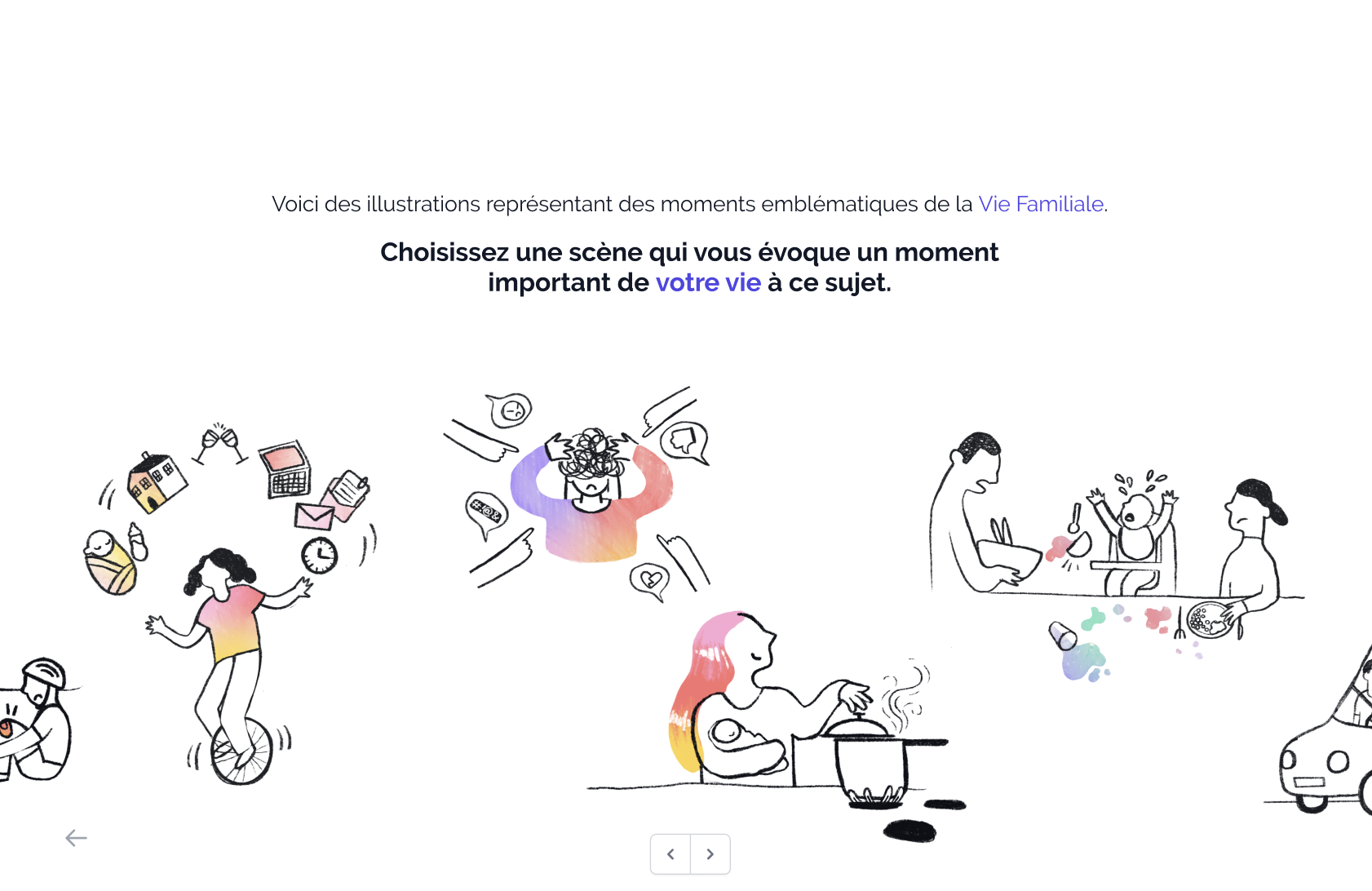 Interface de sélection des scènes de vie - Magneto